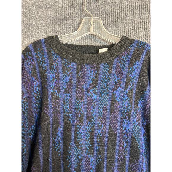 Vintage Sweater Graphix Mens Sweater Size XL Striped Crew Neck Pullover Grandpa - Picture 3 of 9